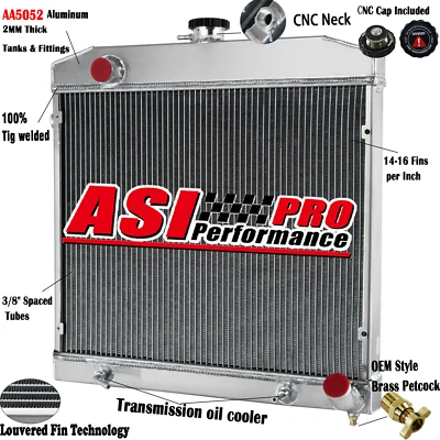 ASI 2Row Radiator For 1968-1973 Mercedes Benz S-Class W108 W109 280SE 280SEL 300 Foto 1 de 4