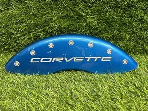 97 04 Corvette C5 MGP Front Brake Caliper Cover Engraved 13007F Blue DD - Bild 1 von 11