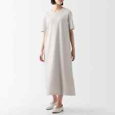 MUJI 100% Organic Cotton Half Sleeve Dress Light Gray FedEx