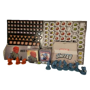 MARVEL UNITED board game lot - 2 Sealed Card Decks, 10 figures, Token Sheets - Picture 1 of 23