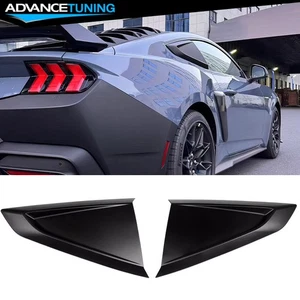 Fits 24-26 Ford Mustang Coupe Matte Black V Style Side Window Louver Covers ABS - Picture 1 of 8