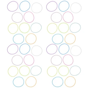  60pcs Silicone Jelly Bracelets - Retro Rainbow Hair Ties Luminous Bands - Picture 1 of 12