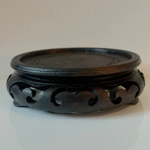 Jarrón elevador de madera vintage urna maceta jengibre tarro planta chinoiserie se adapta a 3,5" - Imagen 1 de 9