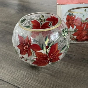 Holiday Spirit Weihnachtsstern Crackle Glas 5" Votivkerzenhalter - Neu im Karton - Bild 1 von 8