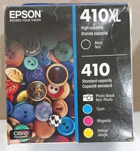 Genuine EPSON 410XL Black & 410 Color Ink Cartridges 5-Pack Exp 2022+ - Picture 1 of 2