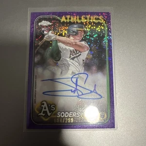 TYLER SODERSTROM 2024 TOPPS CHROME ROOKIE PURPLE SPECKLE RC AUTO /299 Mint - Imagen 1 de 6