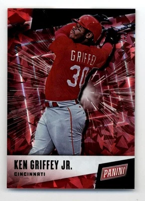 2019 Panini Father's Day Red Cracked Ice #12 Ken Griffey Jr. 22/25 - Reds -NM-MT - Image 1 of 2