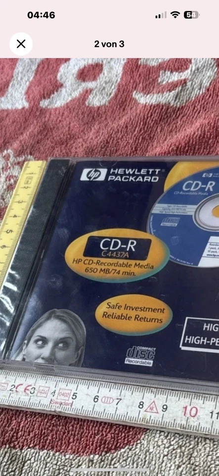H P -/ CD-R C4437A HP 650MB/74 min. - Bild 1 von 4