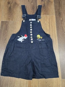 Salopette bavaglini denim nero Looney Tunes Sylvester Tweety bambina taglia 7  - Foto 1 di 10
