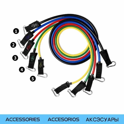 Tubo de Resistencia Fitness Banda Elástica Banda de Goma Tirar Cuerda Ejercicio Entrenamiento Exp Foto 1 de 4