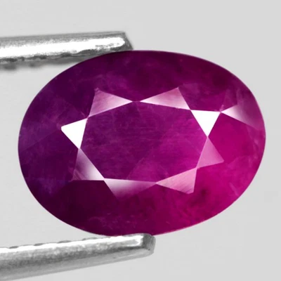 1.62Ct. Natural Gemstone Ruby Purplish Red Oval Normal Heated Tanzania Ravishing - Image 1 of 4