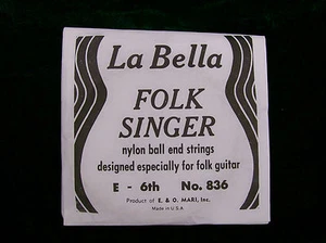 Black Label La Bella Folk Singer Guitar String E 6th - Picture 1 of 1