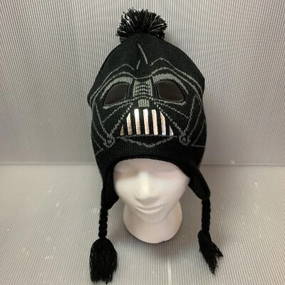 Disney Guerra de las Galaxias Darth Vader Pom Pom Gorro Tejido Gorra con Orejeras Negro OSFA Foto 1 de 4