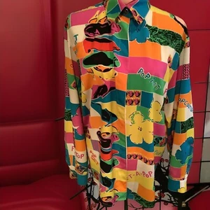1990 ANDY WARHOL for LOUIS FERAUD Pop Art Print Blouse Size 12, Marilyn Monroe - Picture 1 of 6