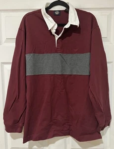 Vintage Dockers Sz XL Burgundy Cotton Casual Mens Long Sleeves Rugby Shirt EUC - Picture 1 of 7