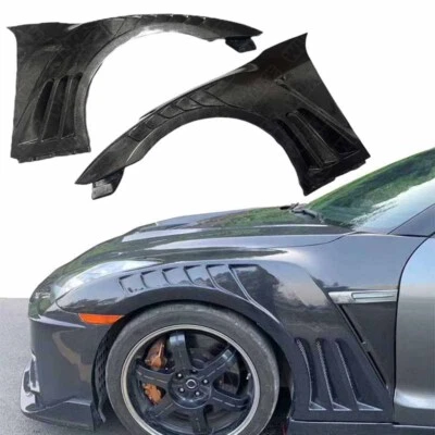Guardabarros delanteros de fibra de carbono real para Nissan GT-R GTR R35 2009-2021 Foto 1 de 4