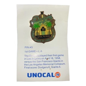 PIN #5 Los Angeles Dodgers Unocal 76 1st Game in Los Angeles - Picture 1 of 1