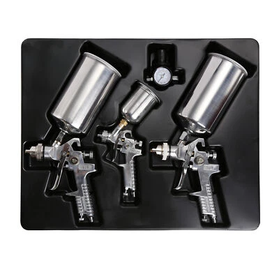 HVLP Spray Gun Set Cup Air Regulator & Auto Maintenance Paint Basecoat Clearcoat