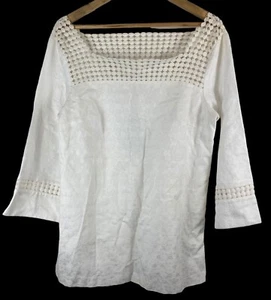 Lilly Pulitzer Bees Knees Tunic 10 white Jacquard $228 nwt - Picture 1 of 7