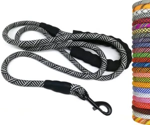 Heavy Duty Rope Dog Leash 3/4/5/7/6/8/10/12/15 FT Nylon Pet Leash Soft Padded... - Picture 1 of 8
