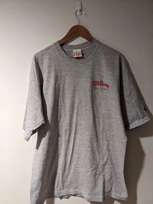 Camiseta De Colección Años 90 Wilson Athletic Essential Logo Tenis Gris XLT Foto 1 de 4
