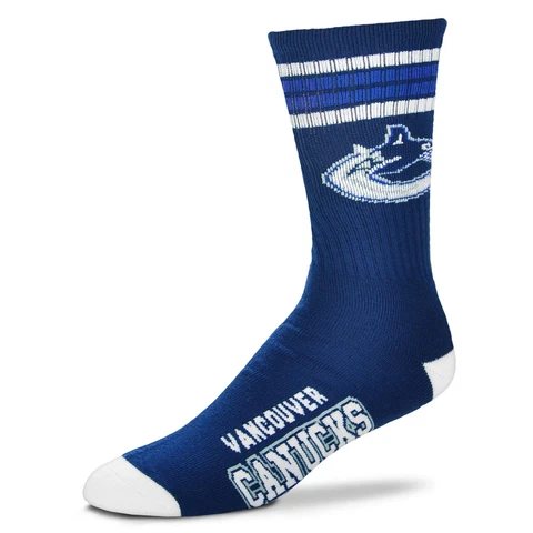 Men's For Bare Feet Vancouver Canucks 4-Stripe Deuce Socks Cover