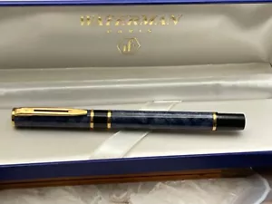 Waterman Laureat Blue & Gold Fountain Pen - Box & Original Papers--185.25 - Picture 1 of 7