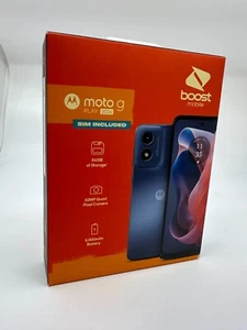 New & Sealed - Boost Mobile Motorola G Play 2024, 64GB Blue - Prepaid Smartphone - Picture 1 of 3