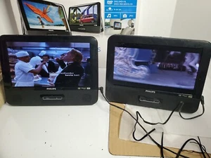 USED Condition - Philips PD9016/37 9 inch Dual Portable DVD Player w/accessories - Picture 1 of 22