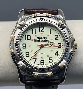 ARMBANDUHR Vintage Sports Illustrated Quarz Leuchtzifferblatt Drehlünette - Bild 1 von 5