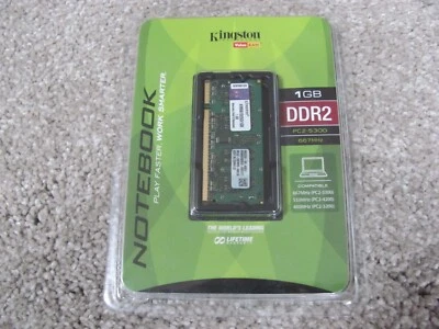 New Kingston Value RAM 1GB DDR2 PC2-5300 667Mhz Notebook Memory KVR667D2SO/1GR - Image 1 of 2