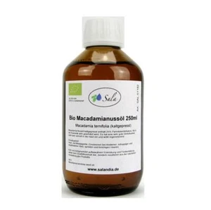 Sala Macadamianussöl Macadamiaöl kaltgepresst BIO 250 ml Glasflasche - Bild 1 von 1