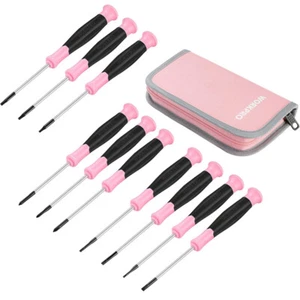 WORKPRO 10-Pieces Precision Screwdriver Set w/Pink Pouch RUST RESISTANT NEW - Picture 1 of 10