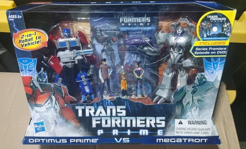 OPTIMUS PRIME vs MEGATRON Transformers Prime First Edition Jack Raf Miko w/DVD Cover