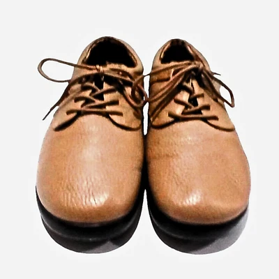 Mocasín Oxford de cuero Propet para mujer talla 7,5 cómodo amortiguador con cordones tostado Foto 1 de 4