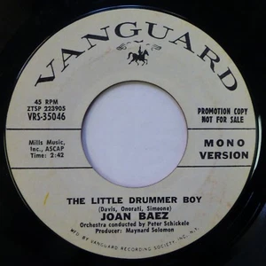 JOAN BAEZ 45 The Little Drummer Boy mono/stereo VANGUARD folk VG++ promo ct216 - Picture 1 of 2