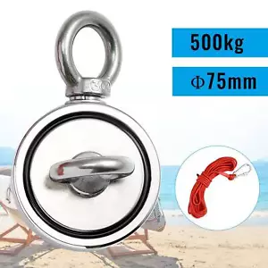 Neodym Bergemagnet 500 kg Magnetangeln Angel Magnete Topfmagnet Öse - Bild 1 von 8