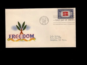 WWII Patriotic Liberty Tree Freedoms Overrun Denmark Washington 1943 Cover 8h - Picture 1 of 2