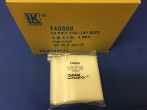 6 x 6 Elkay Plastic HD Zip Seal Lock Top Reclosable Clear Poly Bags 4Mil 4 Mil - Picture 1 of 1