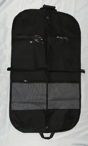 New Suit Cover Garment Bag Travel Black Zippers Mesh Pockets Handle View Window - Picture 1 of 6
