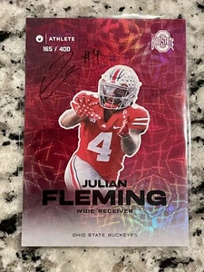 Julian Fleming 2023 Onit Ohio State Buckeyes Autograph /400 Auto OSU Penn State - Picture 1 of 2