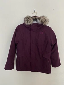 North Face Dryvent 550 jacket Girls size L Outdoor Winter Coat Faux Fur Hood - Picture 1 of 8