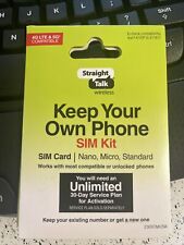 Straight Talk Keep Your Own Phone CDMA SIM Kit Verizon Network 4G LTE Activation