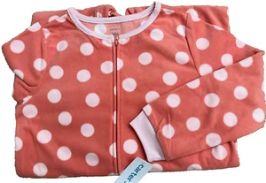 Carter's Girls 8 Fleece PJs Pajama Polka Dot NWT Footed Sleeper - Picture 1 of 1