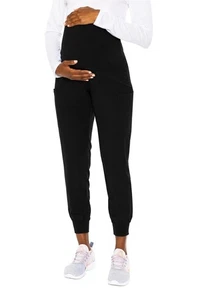 Med Couture Scrubs Pants Women's Maternity Large Jogger MC029 Black Yoga Band - Picture 1 of 10