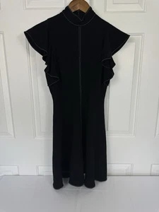 Mini Vestido CINQ A SEPT Topstitch Reiko Para Mujer Talla 4 Negro Nuevo con Etiquetas - Imagen 1 de 10