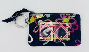 Vera Bradley Zip ID Case Key Ring Wallet – Ribbons Pattern Retired 2013 Floral - Picture 1 of 6