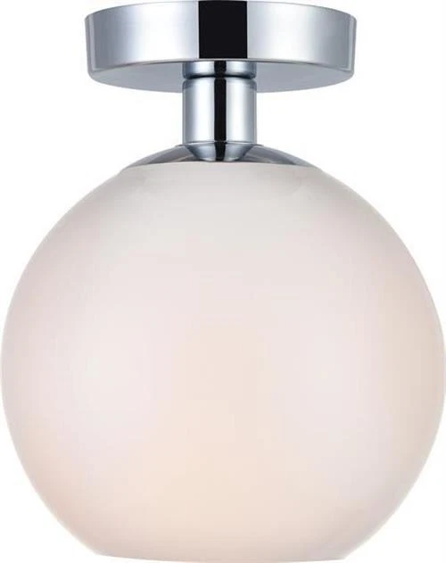 Baxter Chrome Flush Mount Light with Frosted Glass Design - Image 1 of 1