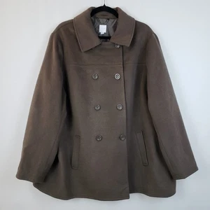 J Jill Jacke 3X Wollmischung Erbsenmantel erdig grün weich minimalistisch Landhauskern  - Bild 1 von 16