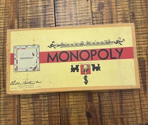 Vintage 1954 Monopoly Brettspiel Parker Brothers komplett Holz Spieler Spielmarken - Bild 1 von 10